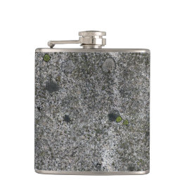 Granit-Grau mit grünem Moos Flachmann