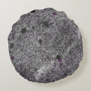 Granit-Grau mit rosa Details Rundes Kissen
