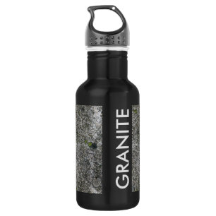 Granit-Grau mit Text Edelstahlflasche