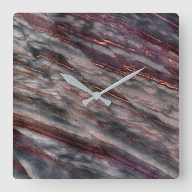 Granit-Stone-Muster Akrylwall-Uhr Quadratische Wanduhr (Vorderseite)