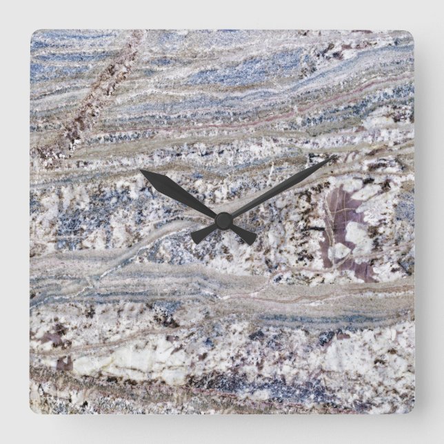 Granit-Stone-Muster Akrylwall-Uhr Quadratische Wanduhr (Vorderseite)