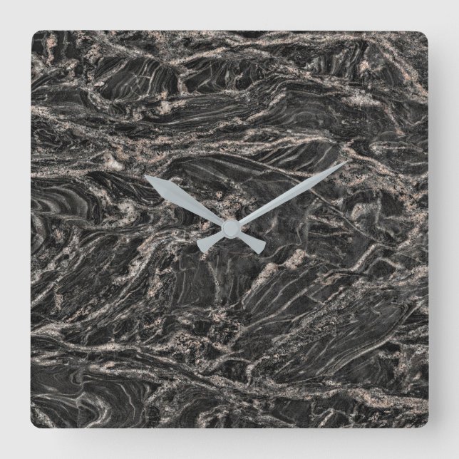 Granit-Stone-Muster Akrylwall-Uhr Quadratische Wanduhr (Vorderseite)