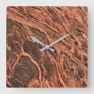 Granit-Stone-Muster Akrylwall-Uhr Quadratische Wanduhr