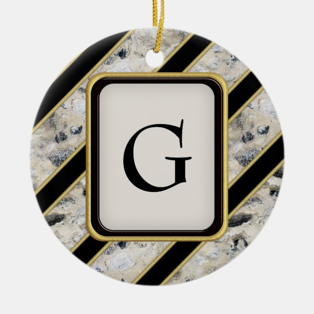 Granit u. Gold Keramikornament (Vorne)