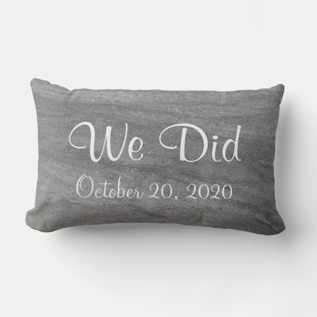 Granit "We did" Monogramm Hochzeitskissen im Freie Kissen Für Draußen (Vorderseite)