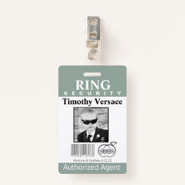 Granite Green Ring Bearer Security Abzeichen Ausweis