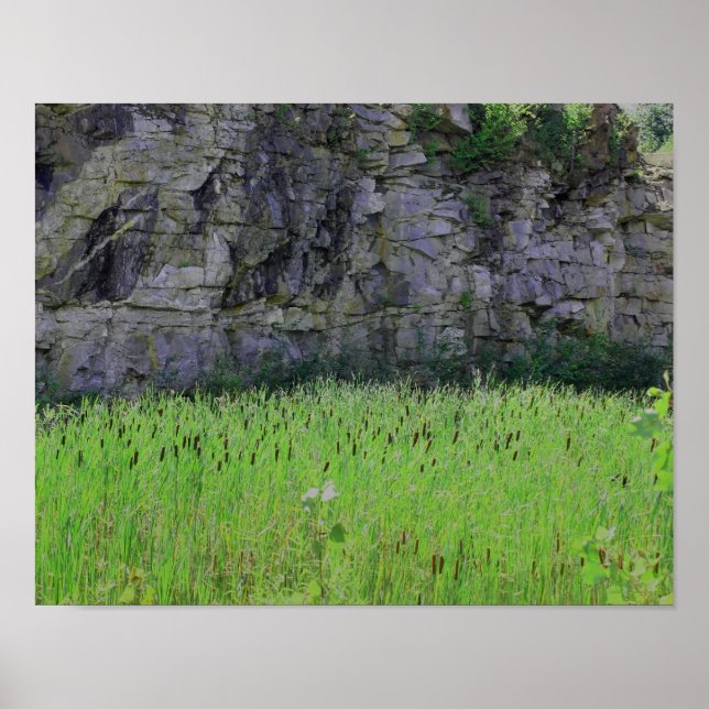 Granite Grubengestein Klippe Wehrmauer Landschaft Poster (Vorne)