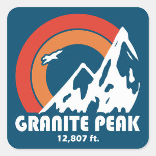 Granite Peak Montana Quadratischer Aufkleber