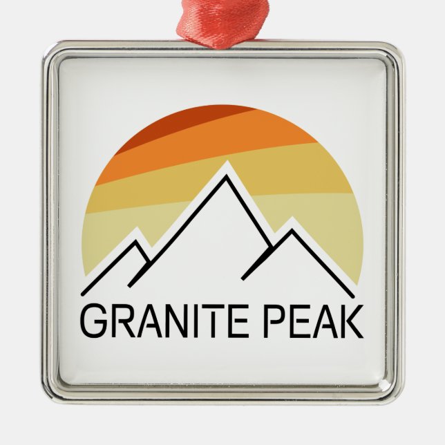 Granite Peak Montana Retro Ornament Aus Metall (Vorne)