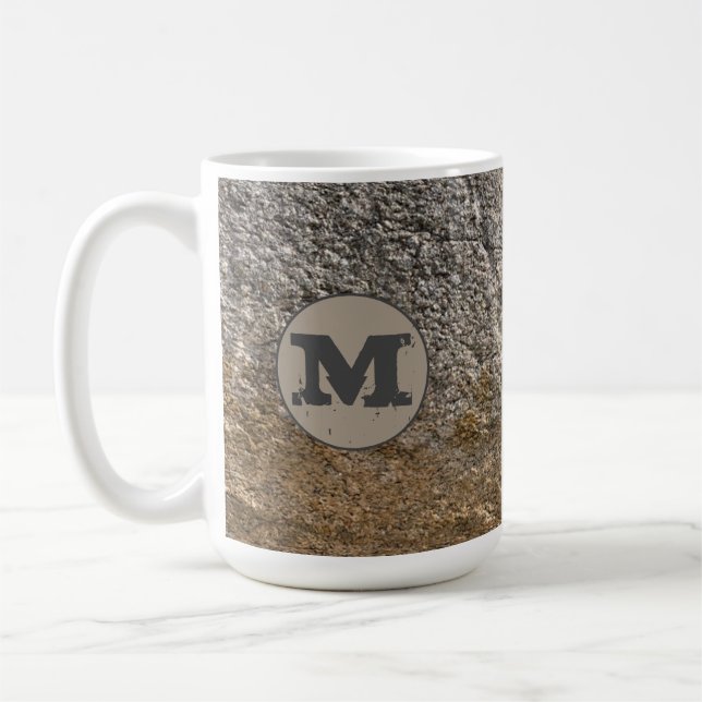 Granite Rockface Initial Coffee Tasse Sie anpassen (Links)