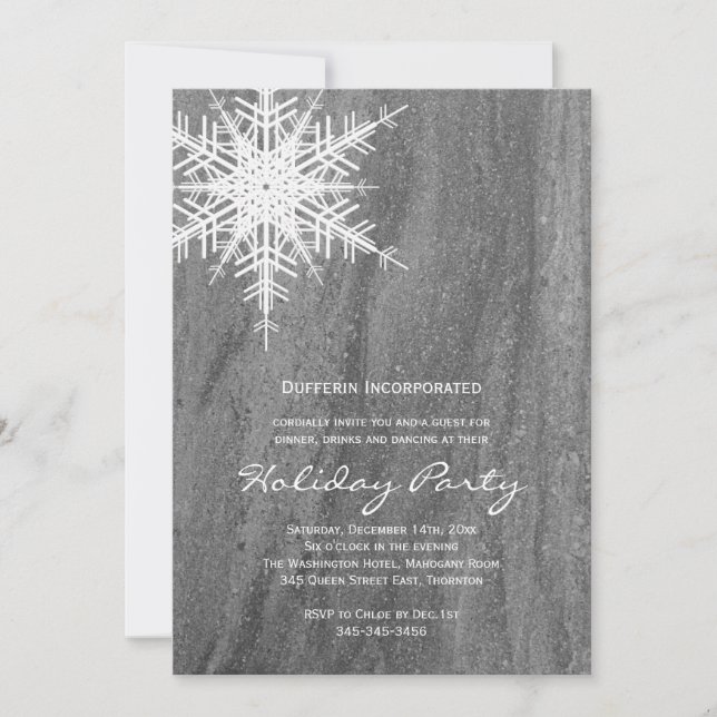Granite & Snowflake Corporate Holiday Party einlad Einladung (Vorderseite)