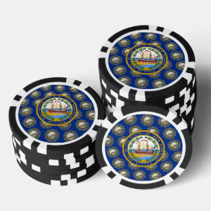 Granite Stater Flagge & Siegel, New Hampshire Pokerchips