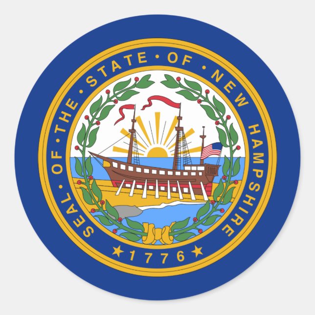 Granite Stater Siegel, Siegel des New Hampshire Au Runder Aufkleber (Vorderseite)