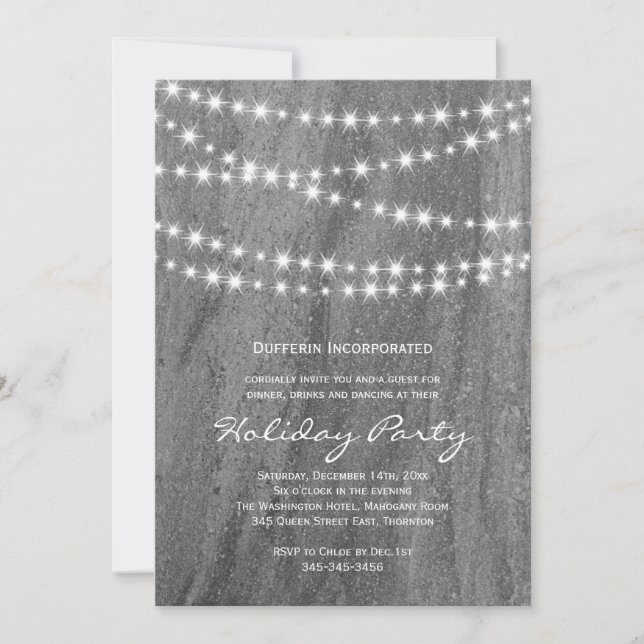 Granite & Twinkle Lights Corporate Holiday Party Einladung (Vorderseite)