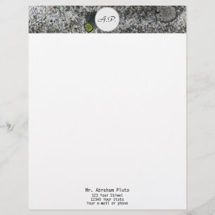 Granitgraue Monogramm und Adresse Briefkopf