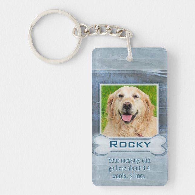 Granitschauen mit Knochen Schlüsselanhänger (Vorderseite)