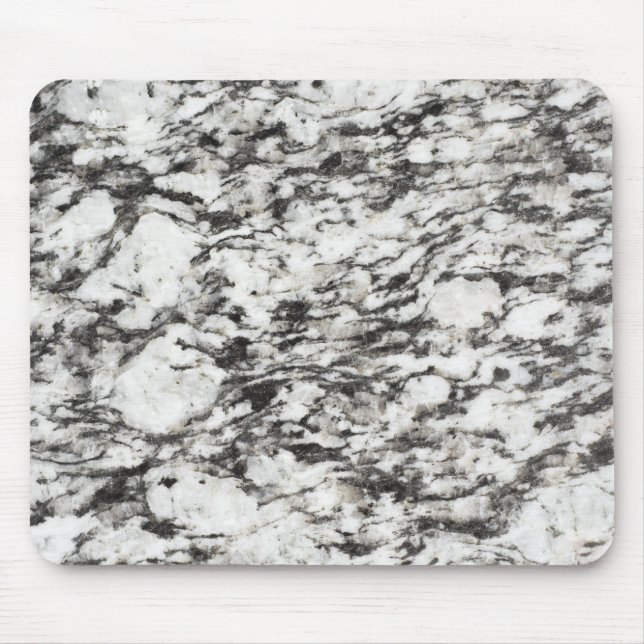 Granitstruktur | Hintergrund aus schwarzem Marmor Mousepad (Vorne)
