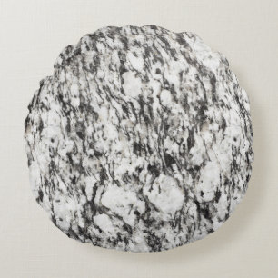 Granitstruktur   Hintergrund aus schwarzem Marmor Rundes Kissen