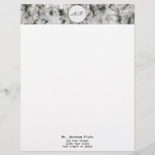 Granitweiß mit Monogramm und Adresse Briefkopf