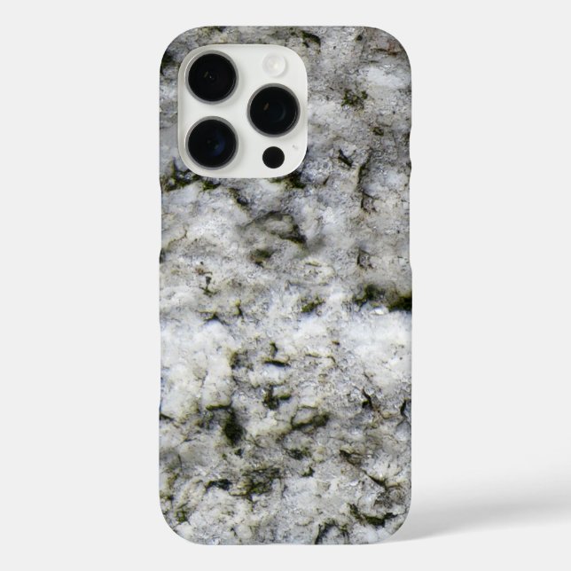 Granitweißer Felsen iPhone 16 Pro Hülle (Rückseite)