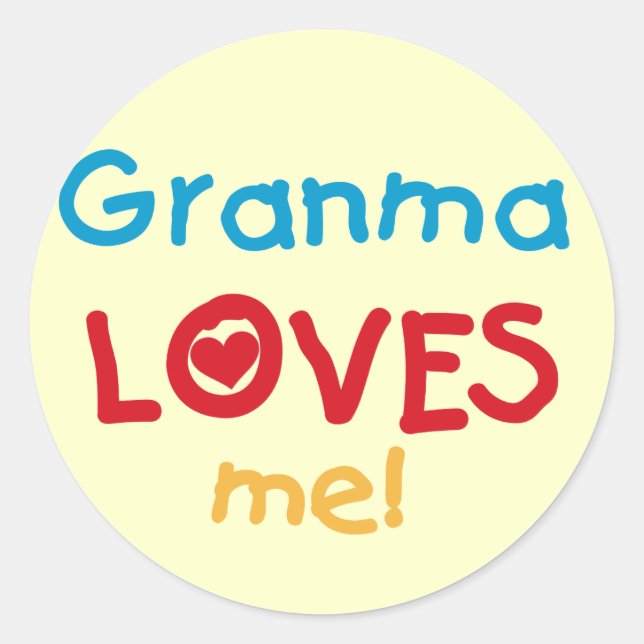 Granma Lieben T - Shirt und Geschenke Runder Aufkleber (Vorderseite)