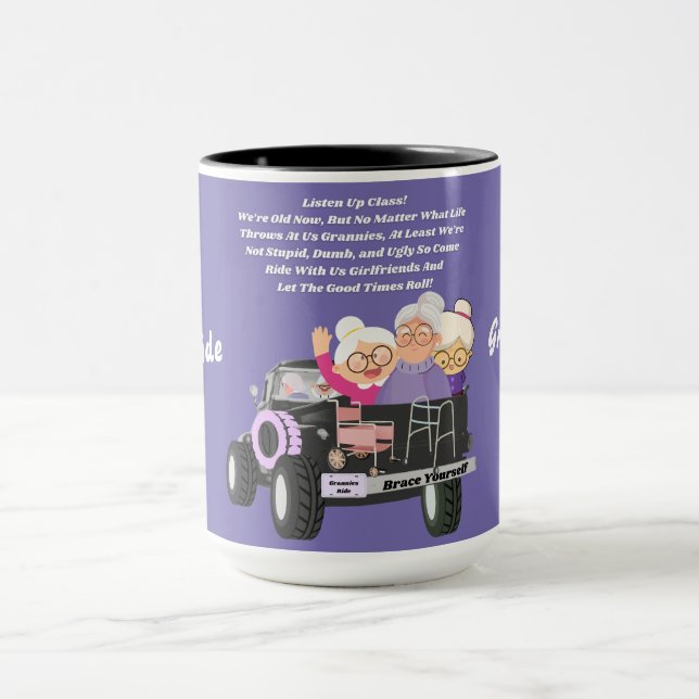 Grannies Ride Deux Tone Café Mug (Centre)