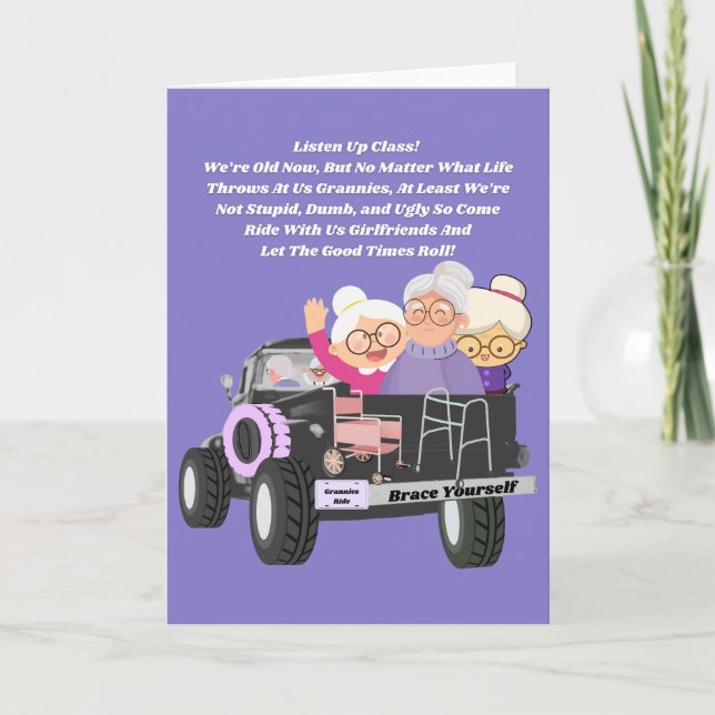 Grannies Ride Greeting Card Karte (Vorderseite)