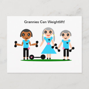 Grannies Weightlift Postkarte