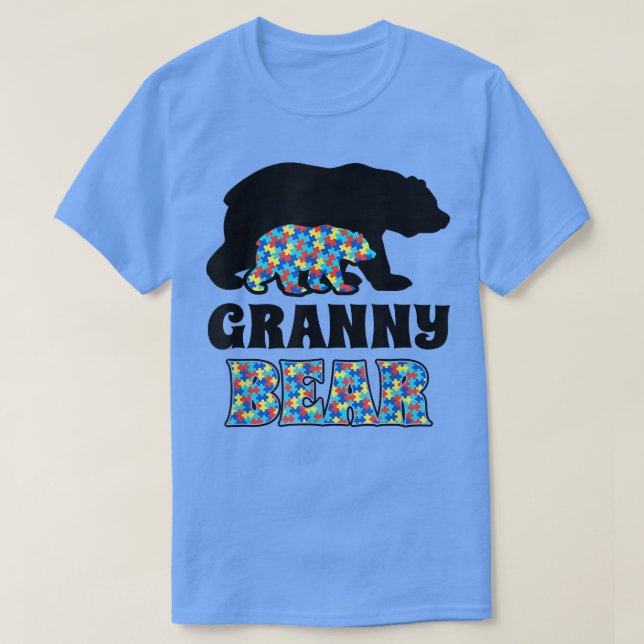 Granny Bear Autismus Bewusstsein T-Shirt (Design vorne)