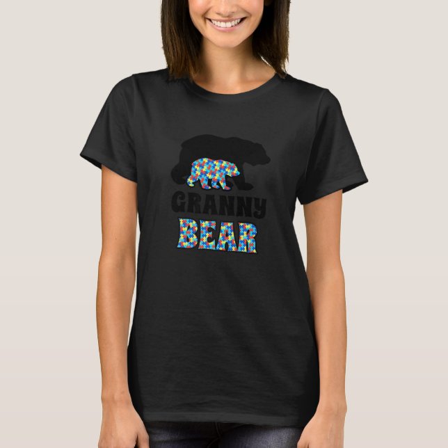 Granny Bear Autismus Bewusstsein T-Shirt (Vorderseite)