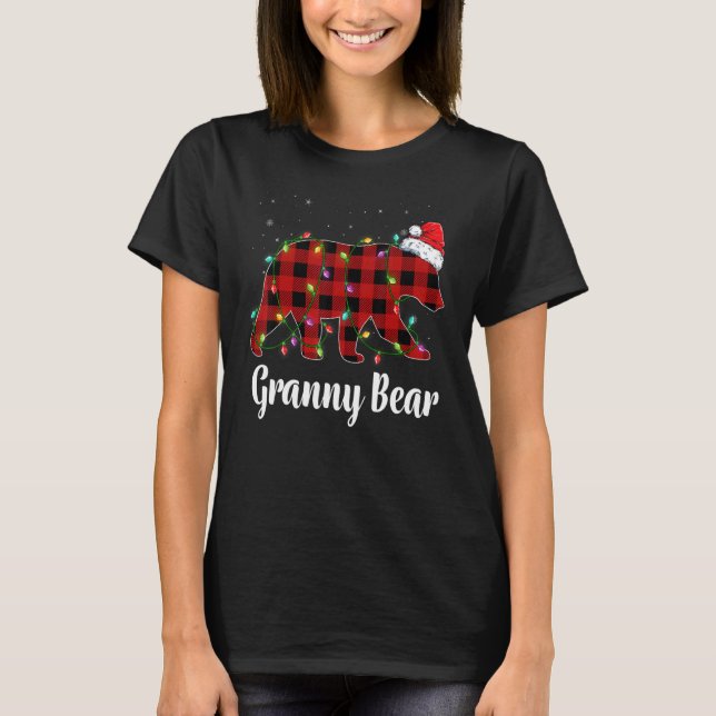 Granny Bear Buffalo Red Plaid Matching Family Chri T-Shirt (Vorderseite)