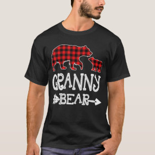 Granny Bear Christmas Pajama Red Kariert Buffalo T-Shirt