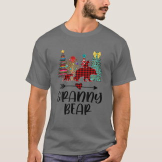 Granny Bear Christmas Pajama Red Kariert Buffalo T-Shirt