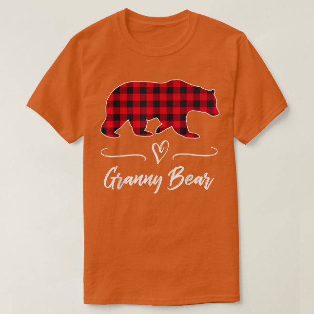 Granny Bear Red Buffalo Karo Kariert Fun Grandma G T-Shirt (Design vorne)