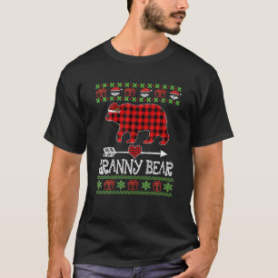 Granny Bear Santa Red Karierte Familie Pajamas für T-Shirt