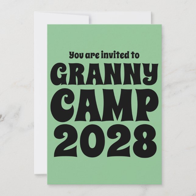 Granny Camp Retro Green Einladung (Vorderseite)