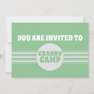 Granny Camp Retro Green gestreift Einladung