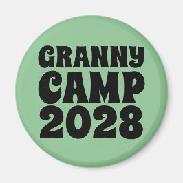 Granny Camp Retro Grüner Text Magnet