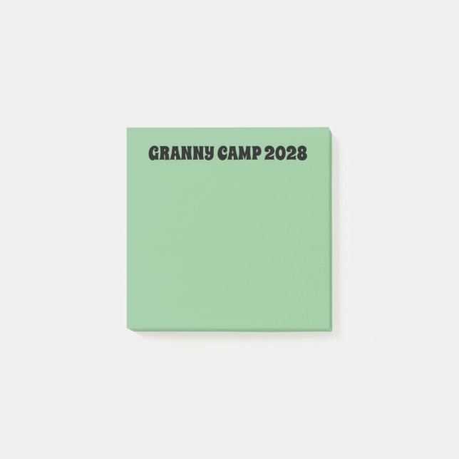 Granny Camp Retro Grüner Text Post-it Klebezettel (Vorderseite)