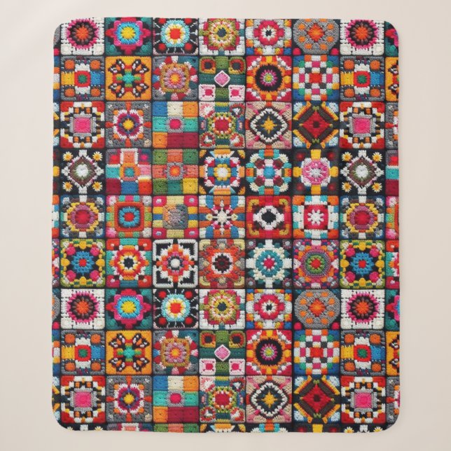 Granny Carré Crochet Motif couverture Imprimer (Devant)