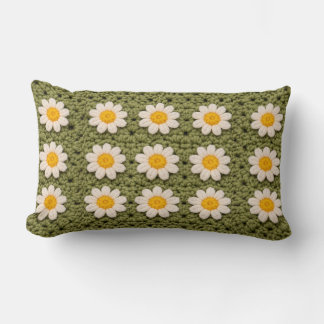 Granny Daisy Aestethic Croche Pattern Floral Retro Lendenkissen