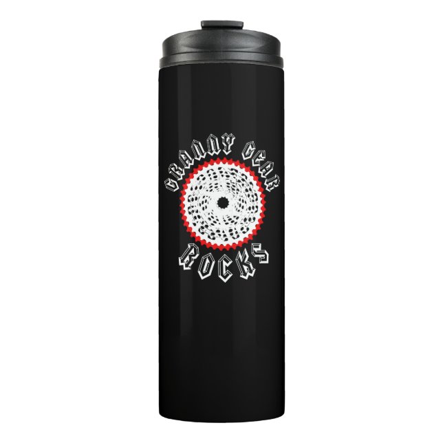 Granny Gear Rocks Cycling Thermosbecher (Vorderseite)