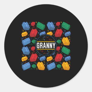 Granny Gebäude Blocks Family Runder Aufkleber