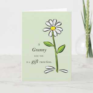 Granny Gift from God Daisy Religious Grandparents Karte