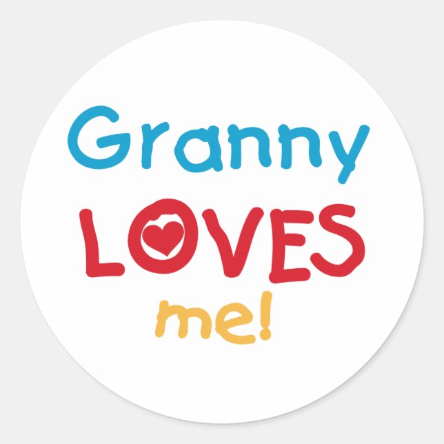 Granny Lieben Me Tshirts und Geschenke Runder Aufkleber (Vorderseite)