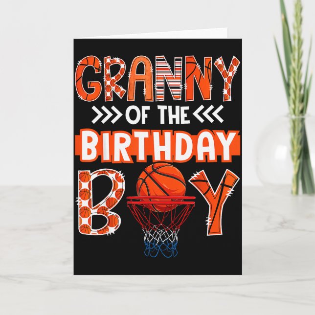 Granny Of The Birthday Boy Basketball Lover Matchi Karte (Vorderseite)