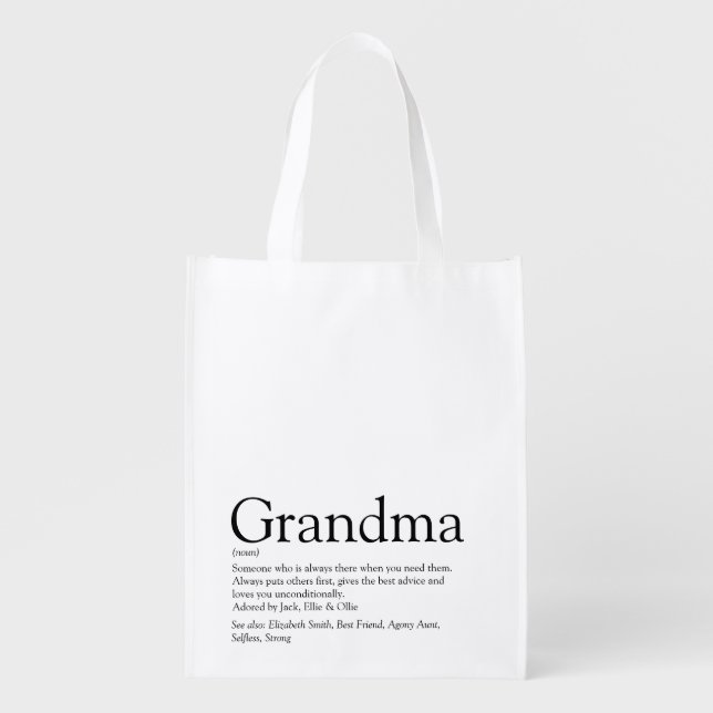 Granny Oma Großmutter - Definition Zitat Wiederverwendbare Einkaufstasche (Vorderseite)