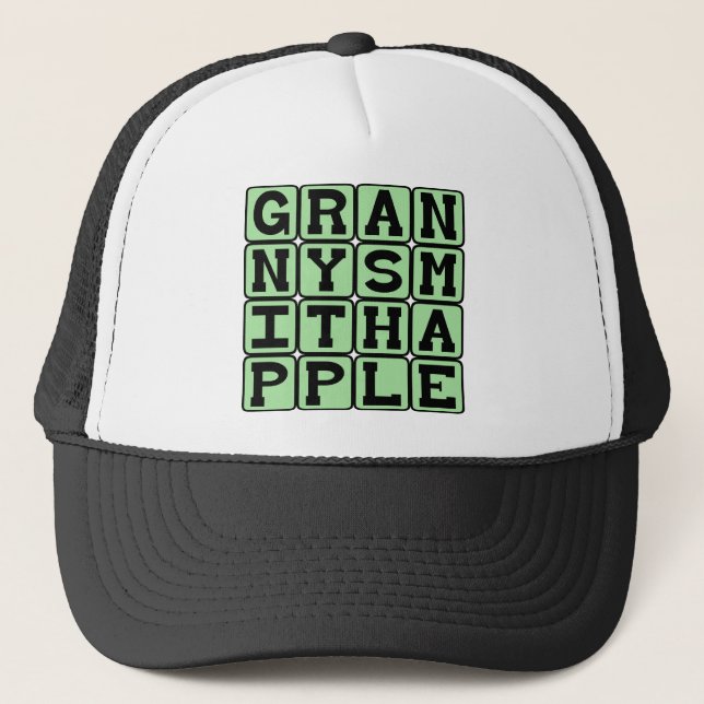 Granny Smith Apfel, Farbe und Obst Truckerkappe (Vorderseite)