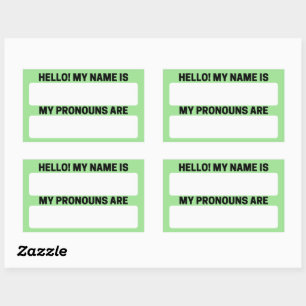Granny Smith Name & Pronoun Labels Rechteckiger Aufkleber