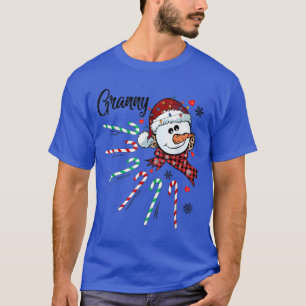 Granny Snowman Candy Cane Weihnachten Weihnachten  T-Shirt